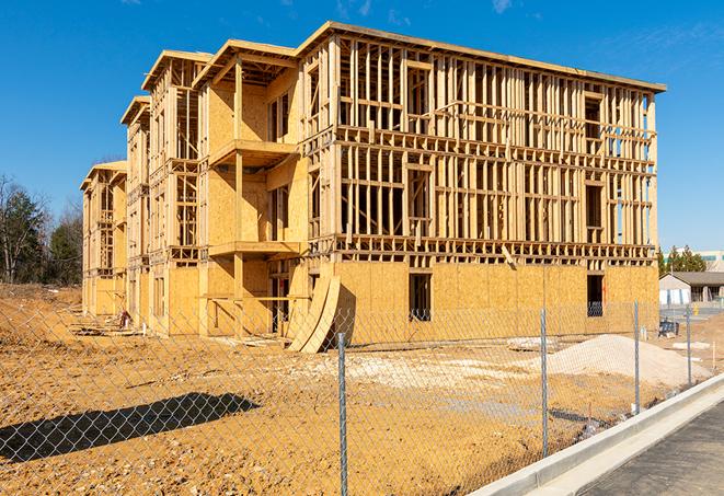 a close-up of temporary chain link fences, keeping the construction area safe and secure in Rancho Murieta, CA